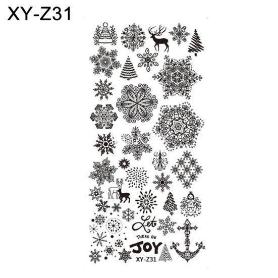 DIY vánoční styl nail art razítko šablona šablony razítka na manikúru