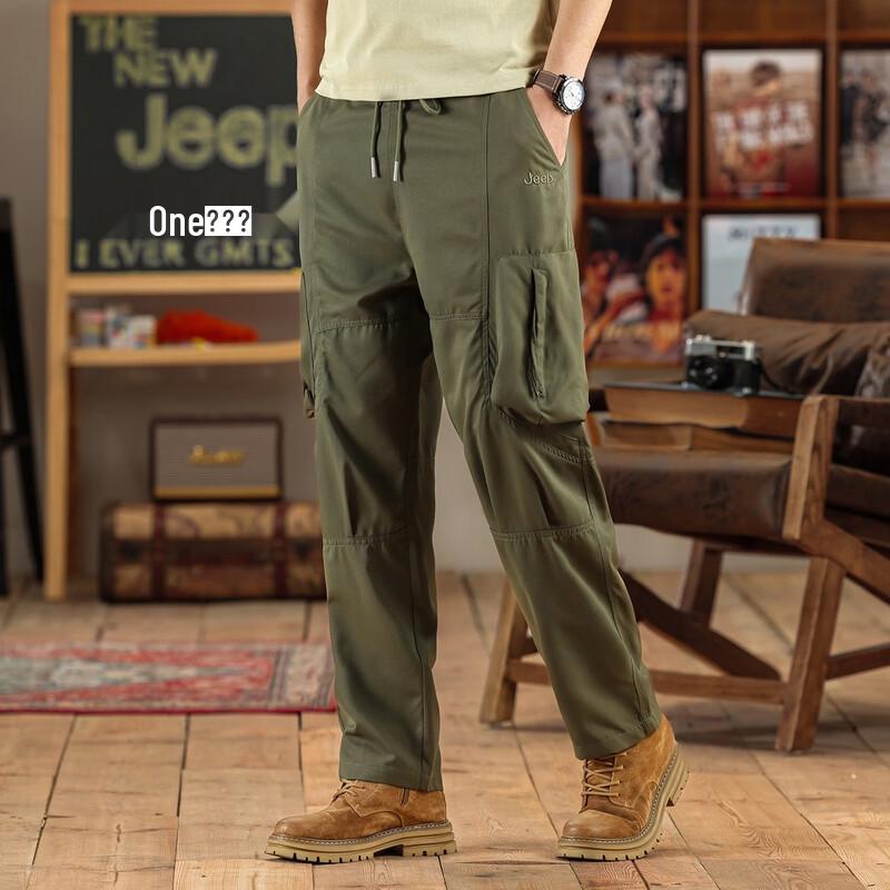 

JEEP Men s American Style Retro Loose Cargo Pants M