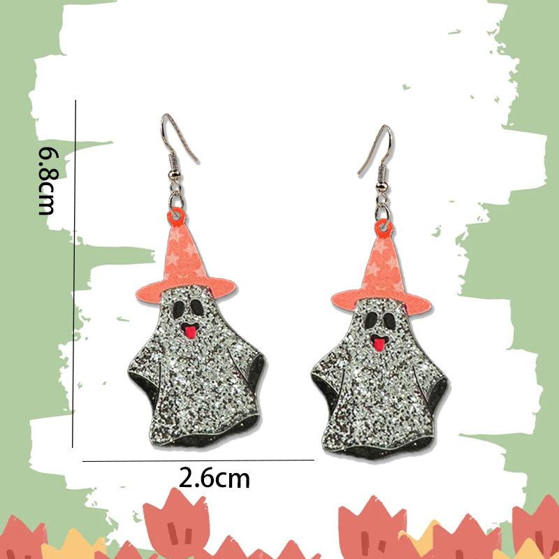 New Acrylic Glitter Color Ghost Pumpkin Eyes Halloween Series Sex Earrings Earrings Women