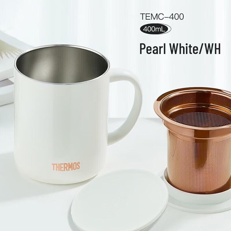 THERMOS Insulated Stainless Steel Mug with Handle and Tea Strainer