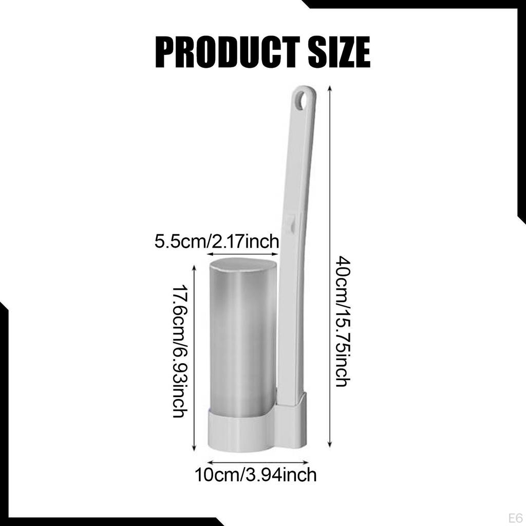 Toilet Brush Set Accessories and 6 Refills Heads, Professional Efficient Bowl Cleaning