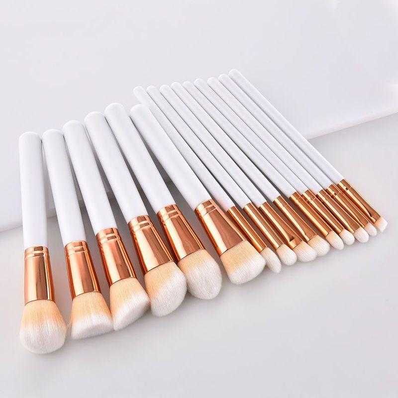 Pinselstrich der Schönheit - Set mit 5 / 8 / 9 / 15: Make-up-Pinsel mit weißem Holzgriff