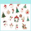 Festive 19pcs Metal Alloy Mixed Christmas Charms Set With Colorful Designs