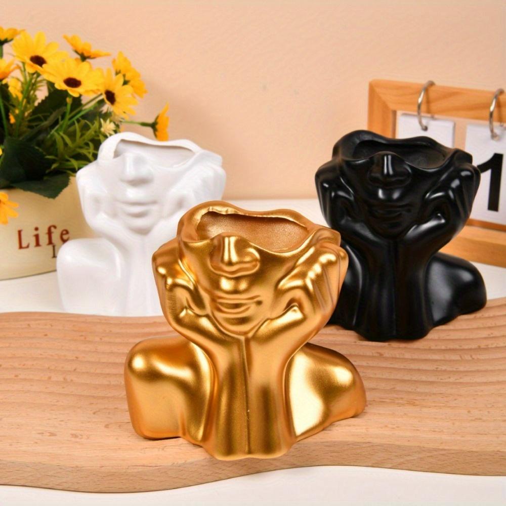 Abstract Face Art Ceramic Vase Nordic Ins Style Desktop Decoration Flower Utensils, Small and Creative Home Furnishings
