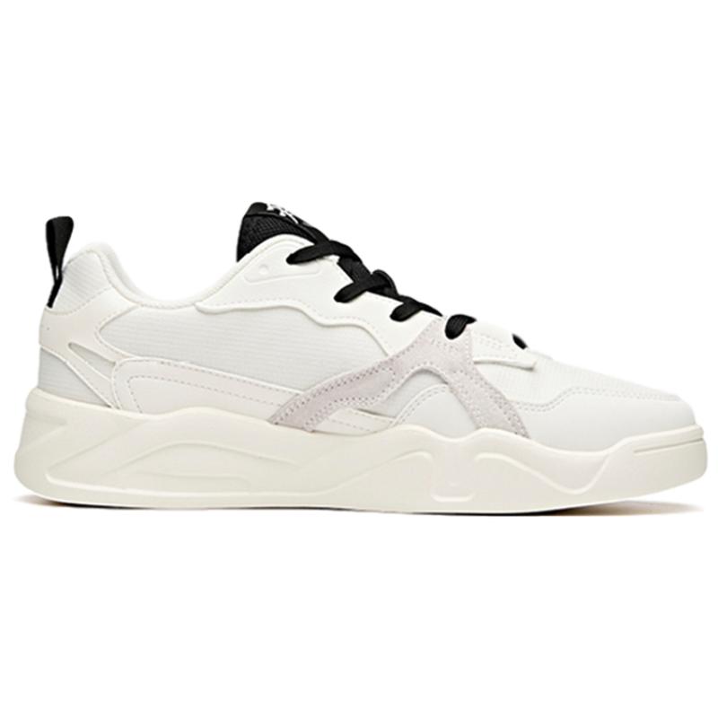 Anta Slip-Resistant Cushioning Wear-Resistant Low-Top Skateboard Shoes Men's Black White Sneakers 112038046-1