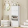 Modern Compact Four-Drawer Shoe Storage Cabinet - White