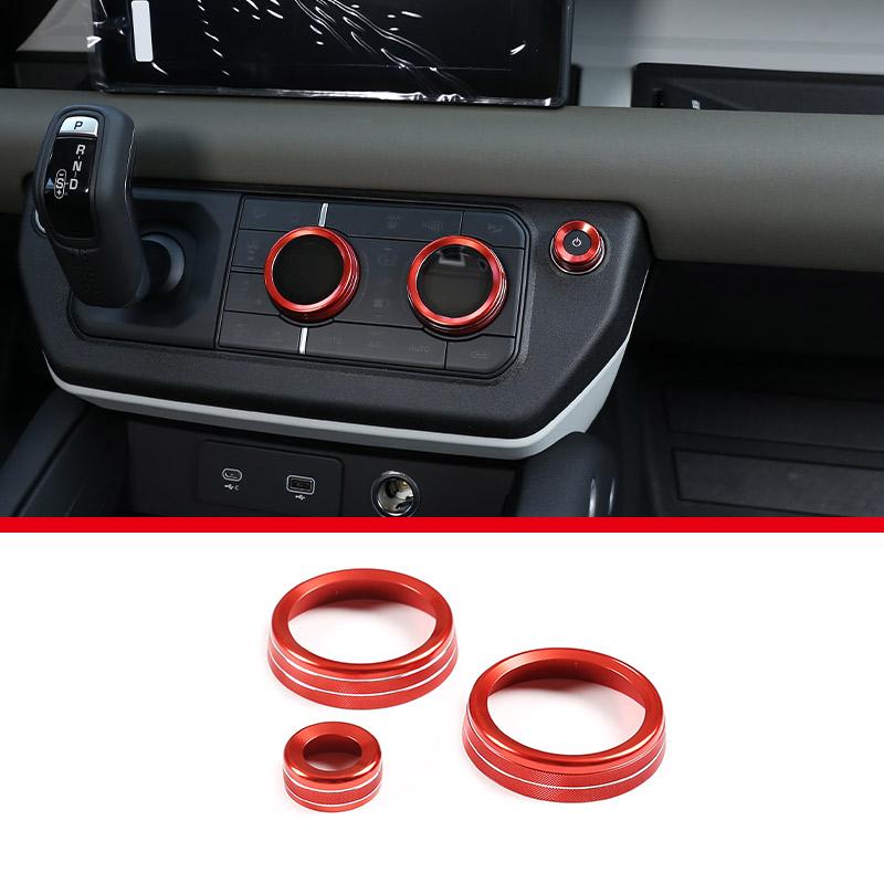 For Land Rover Defender 110 2020-2024 Aluminum Car Air Conditioning Knob Reversing Mirror Adjustment knob Cover Car Accessories