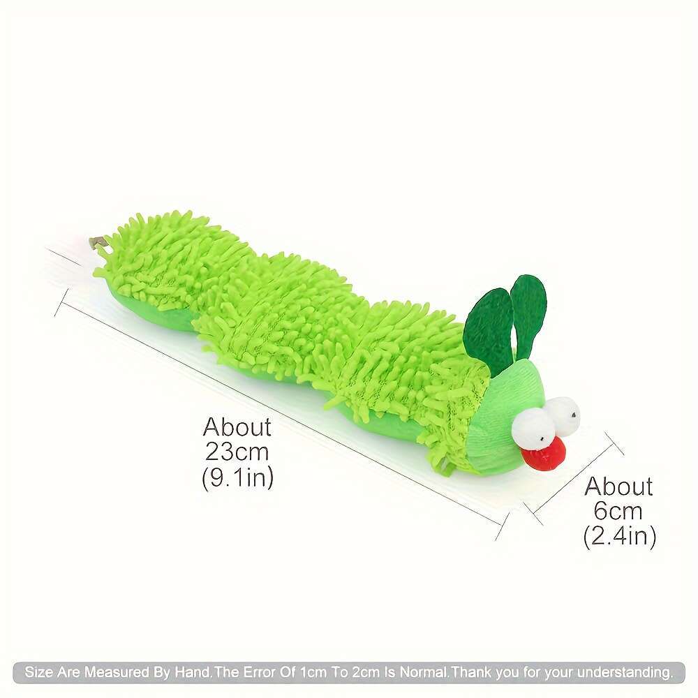 Interactive Caterpillar Whisker Whip Toy - Soft Plush Fabric Pillow with Cute Cartoon Design, Fun Stimulation Play Supply for Cat  Fun Pet Accessory