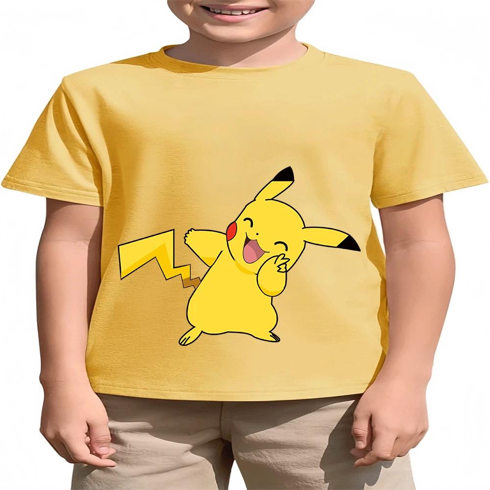 

Hot-selling Pikachu Print Cute T-shirt Summer Fashion for Boys and Girls 100
