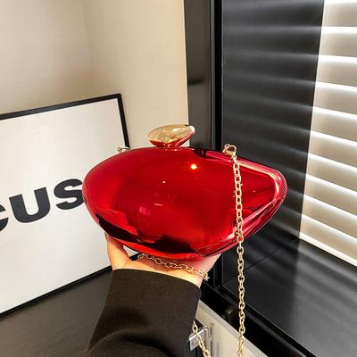 Personalized Acrylic Mango Bag Women's 2025 New European and American Fashion Niche Shoulder Bag Candy-colored Messenger Dinner Bag