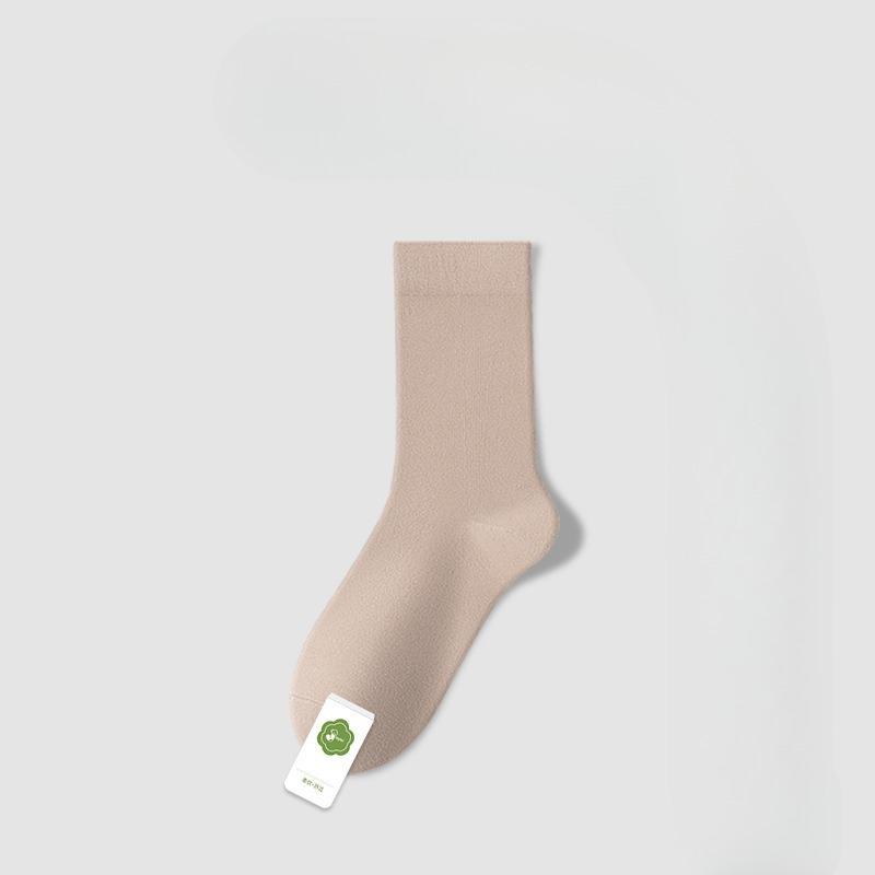 Female Spring and Autumn Pure Cotton Deodorant Boneless Moon Son Tube Stack Socks