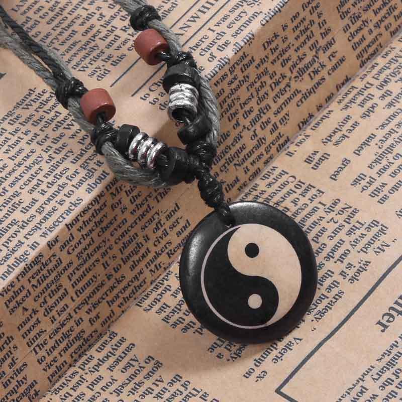 JMXD Colier cu Mărgele Yin Yang Os Model Taiji Accesoriu Decorativ de Modă Cadou Unisex Bijuterii Statement