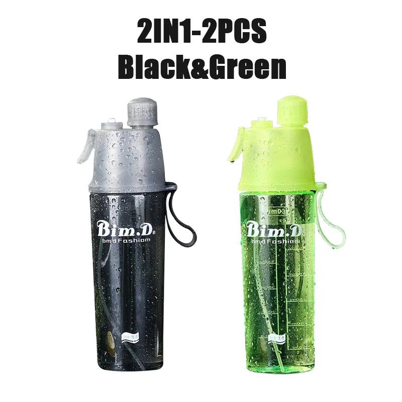 1/2/4PCS Creative Spray Portable Water Bottle Mist Atomizing Bottle for Outdoor Sports Gym Fitness Reusable Leak Proof Drinking
