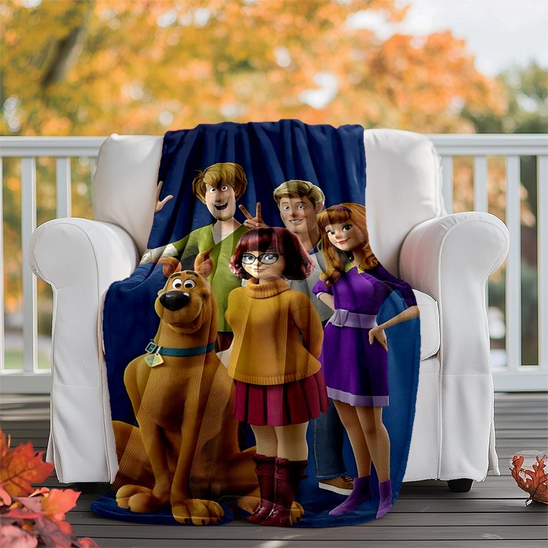 Scooby Doo Flannel Blanket Soft Warm All-Season Throw, Design for Camping, Car Travel, Hiking Sofa, Bed, Office Perfect Gift for Parties