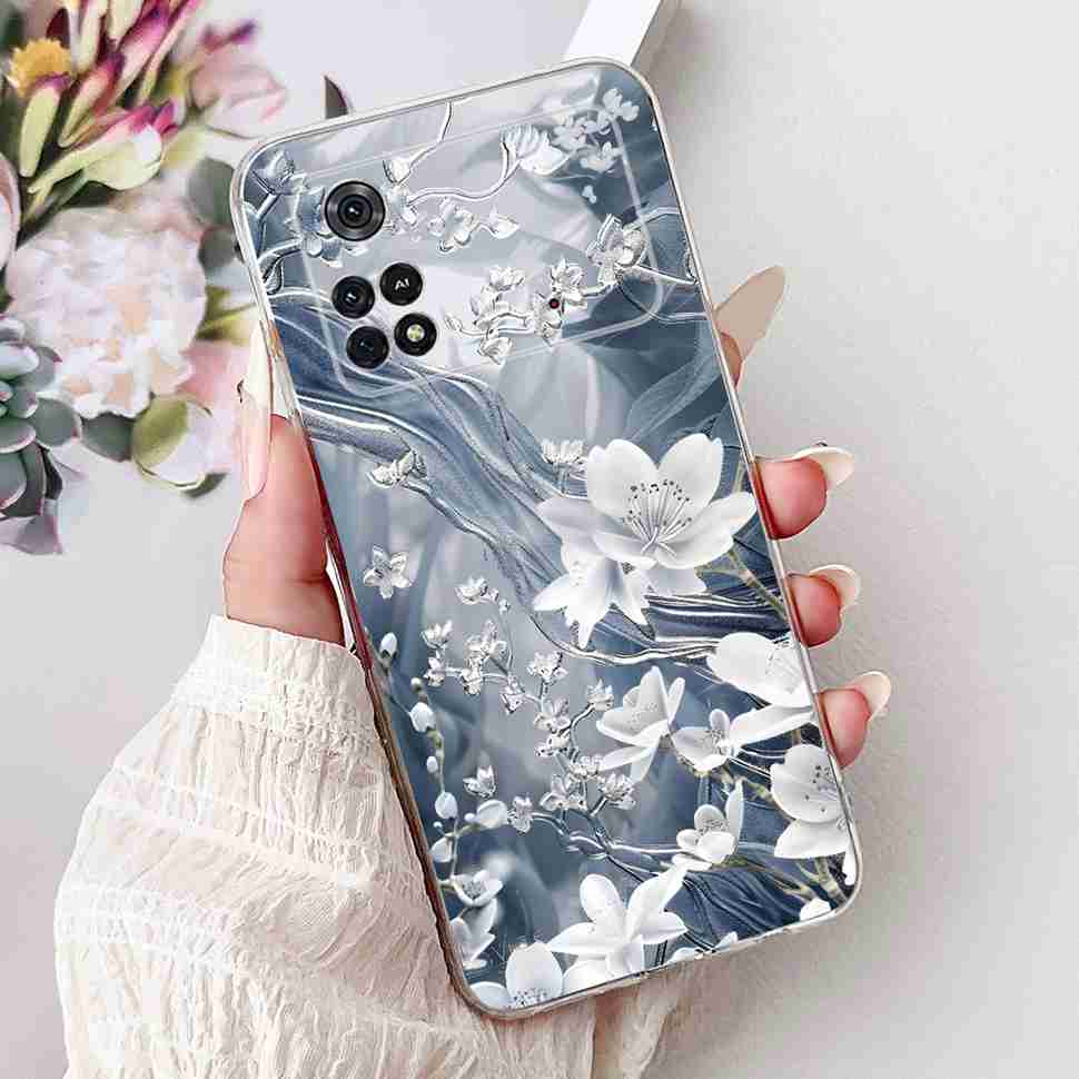 For Xiaomi POCO M4 Pro 4G 6.43" Case Fashion Girl Cute Bear Print Soft Silicon Cover For Poco M4Pro m4 Pro Protective Shell Capa