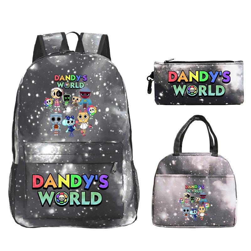 Dandy's world cartoon print fashion children's schoolbag set cross-border leisure student backpack three-piece set