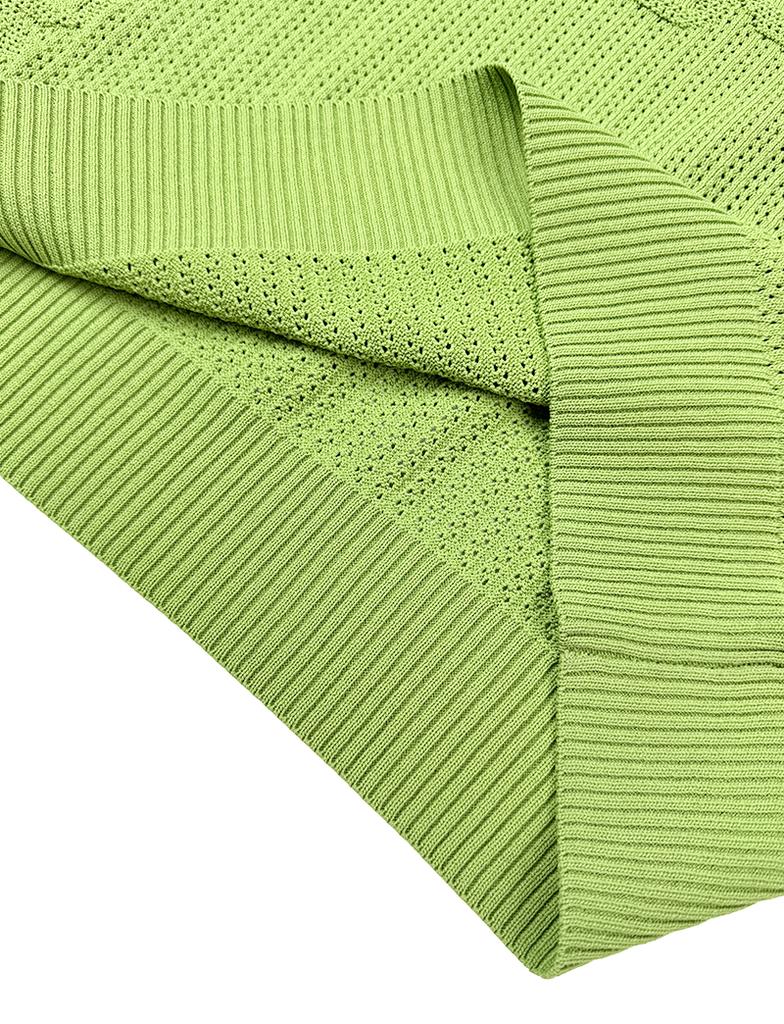 A MADE Viscose Flower Oversized Eyelet Knit (Lime)