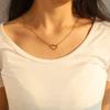 Stylish And Simple Stainless Steel Hollow Love Necklace Jewelry Women'S 18K Gold Heart-Shaped Collarbone Chain Niche High-End Sense
