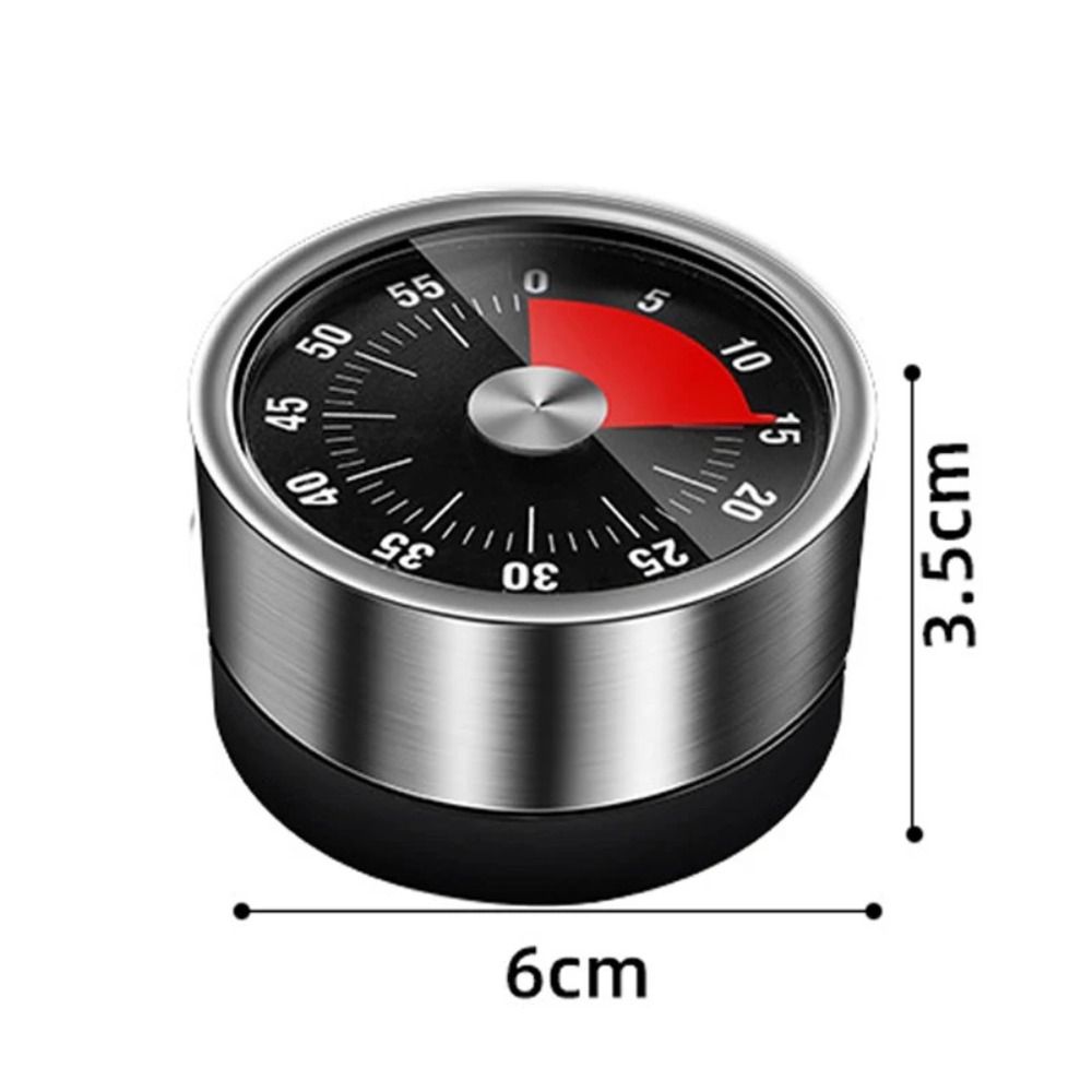 Magnetic Mechanical Timer Stainless Steel Alarm Clock Rotating Timer  For Study Cooking Baking