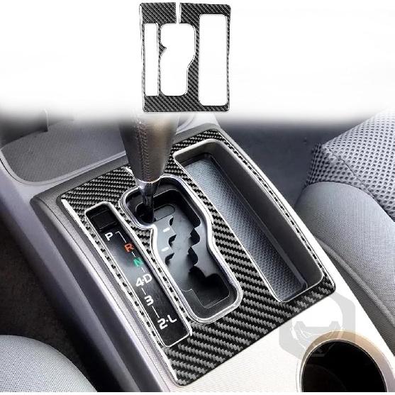 Carbon Fiber Center Console Car Gear Shift Knob Water Cap Holder Panel Cover Carbon Fiber Sticker Car Interior Trim Compatible with Toyota Tacoma