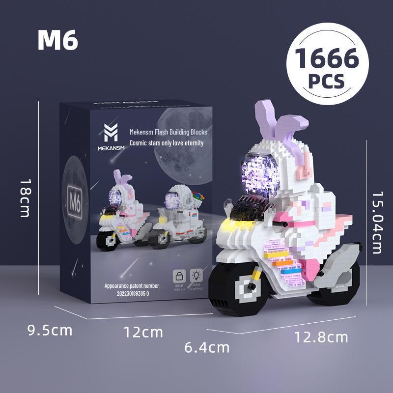 Mekensm M5-M6 Astronaut Train Building Blocks - Luminous Micro Particle Model for Students & Adults