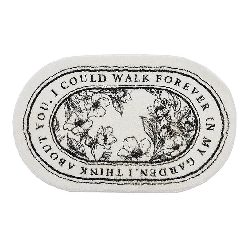 Retro Bathroom Carpet Super Absorbent Bath Mat Plush Bedroom Kitchen Entrance Doormat Non-slip Shower Bathtub Side Floor Rugs