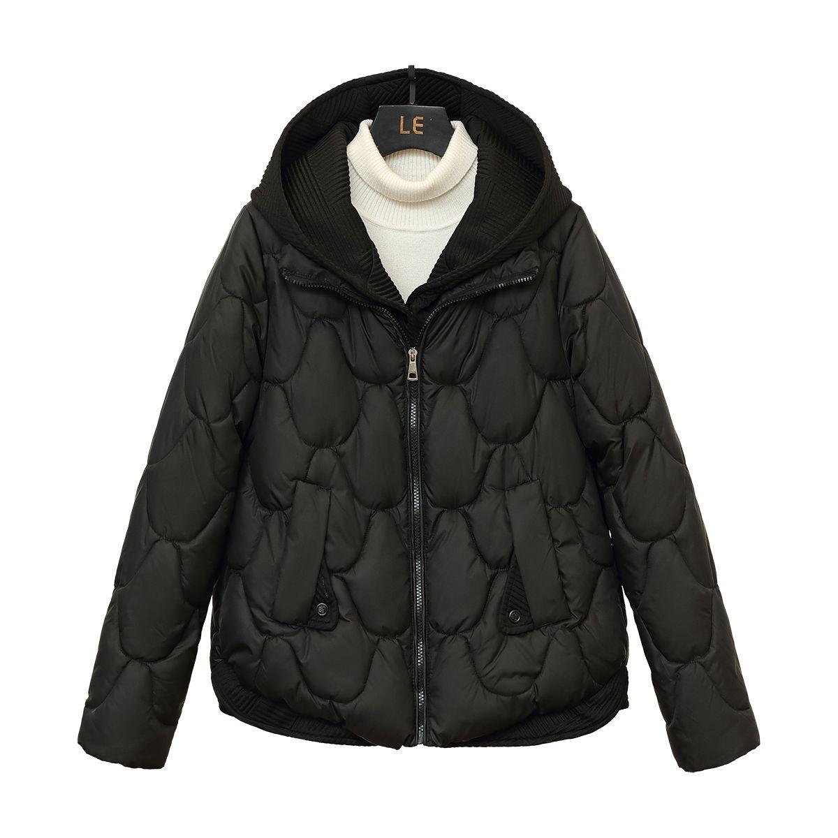 

Зимняя куртка с капюшоном женская короткая теплая свободная в корейском стиле одежда с хлопковыми куртками L