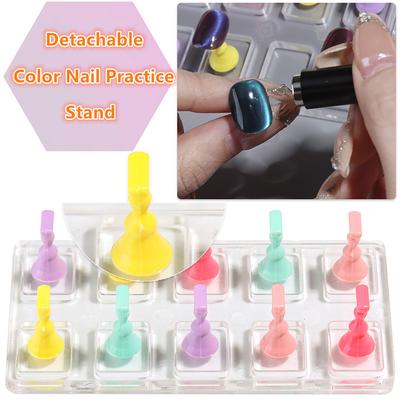 5/10-Fächer Transparenter Acryl-Nagel-Displayständer Mehrzweck-Mannequin-Halter Für Press-On-Nägel Ohne Magnetische Trainingsbasis