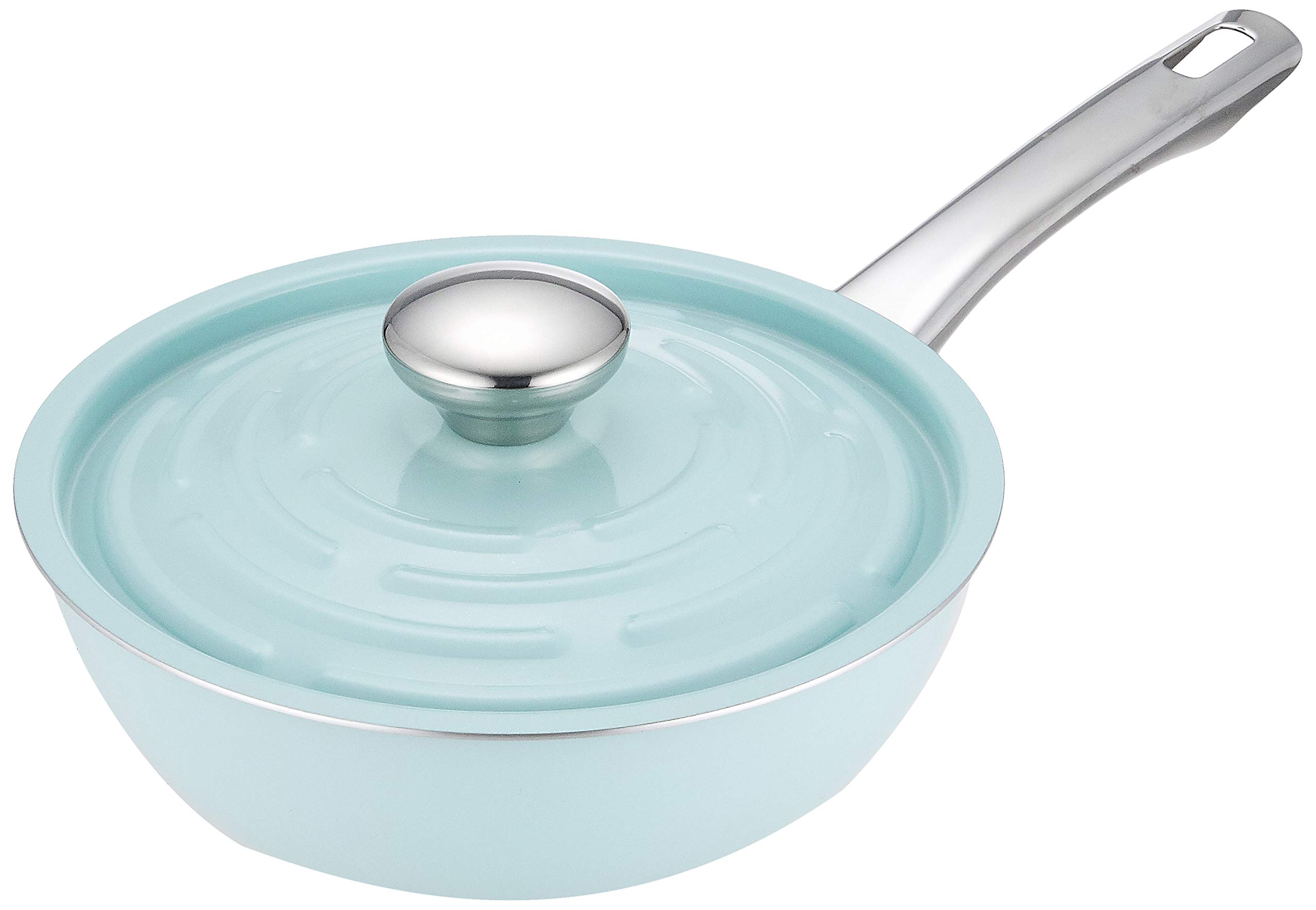 

Meyer Deep Frying Pan 20cm with Lid Aluminum Alloy IH Compatible Lightweight Blue Light Pot [] LPT-DP20FBU