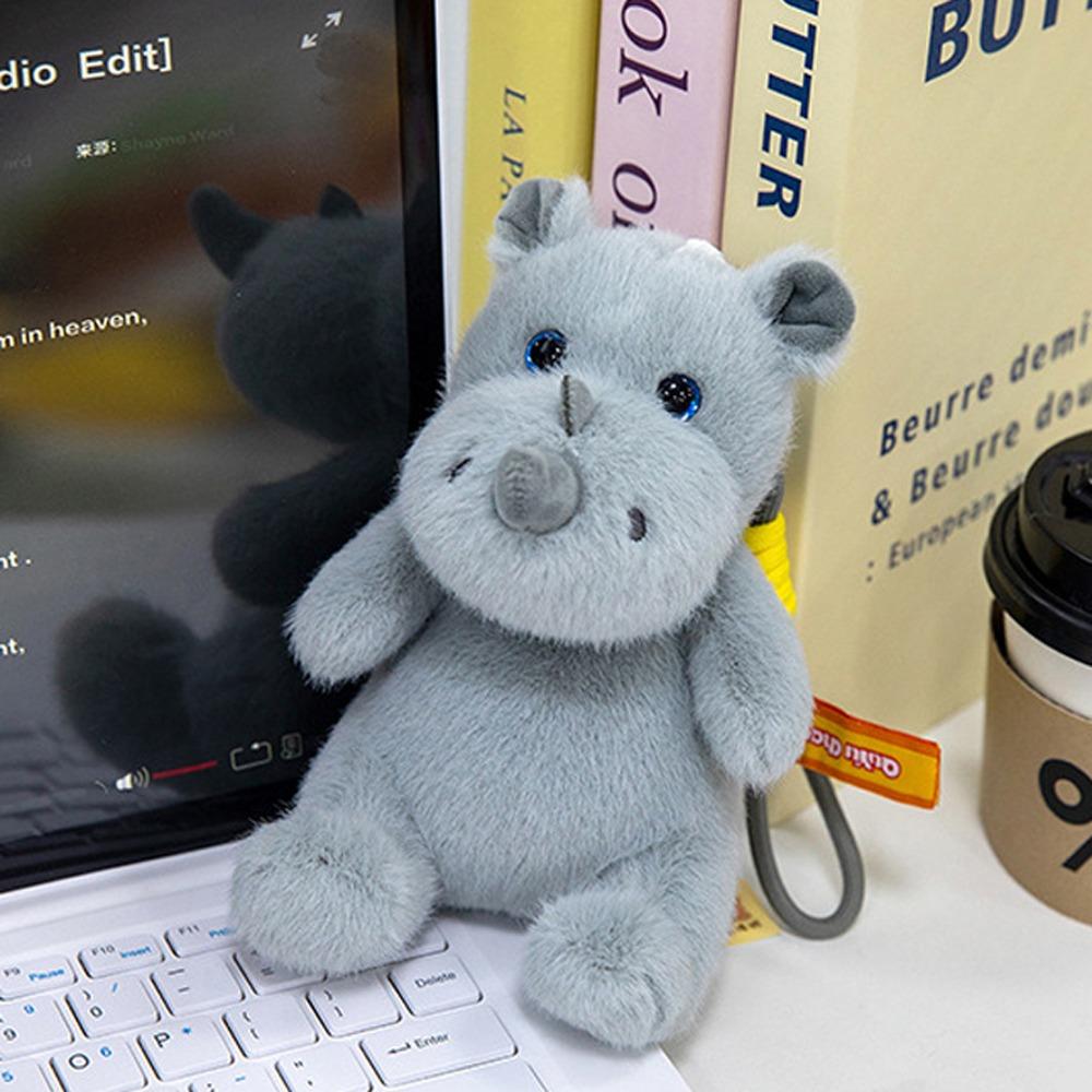 Wrist Pad Rhino Plush Toy Animal Rhino Plush Doll Cute Rhino Doll Pendant Birthday Parties