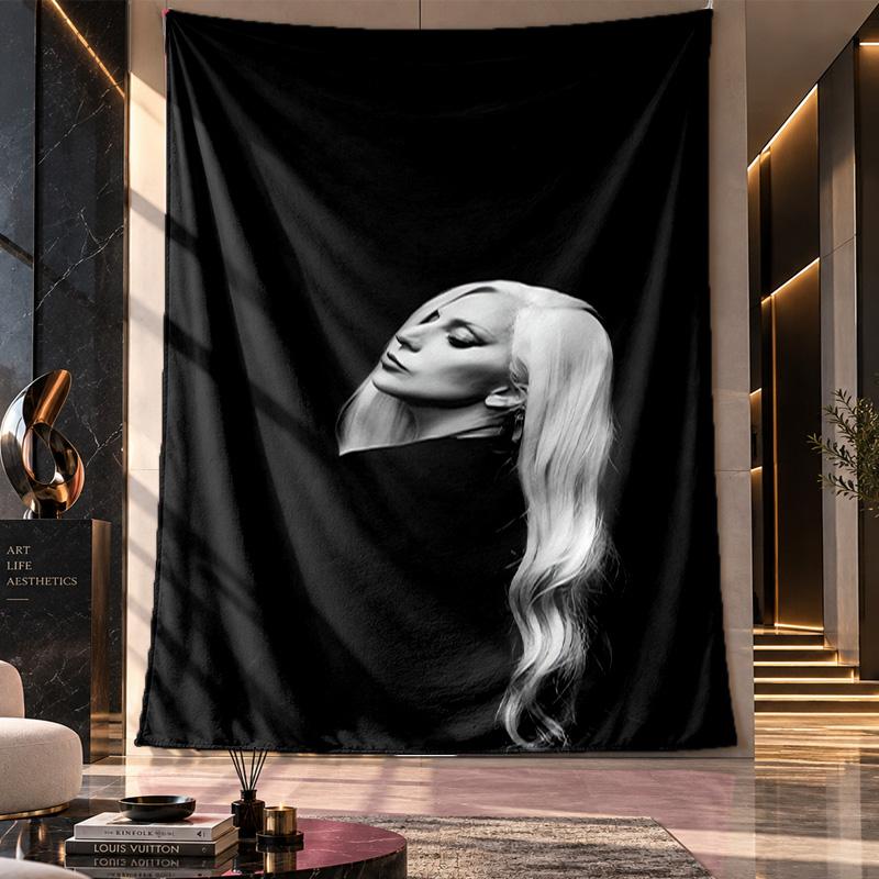Wall Hanging Tapestry,Lady Gaga Printed Fabric Backdrop For Dorm Room Party Decoration