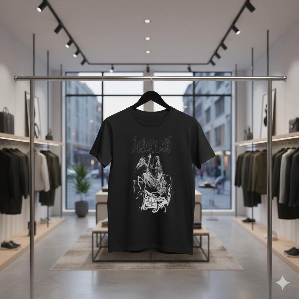 Unisex Adult Casual Music Behemoth Metal Band Grim Reaper Occult Gr... S