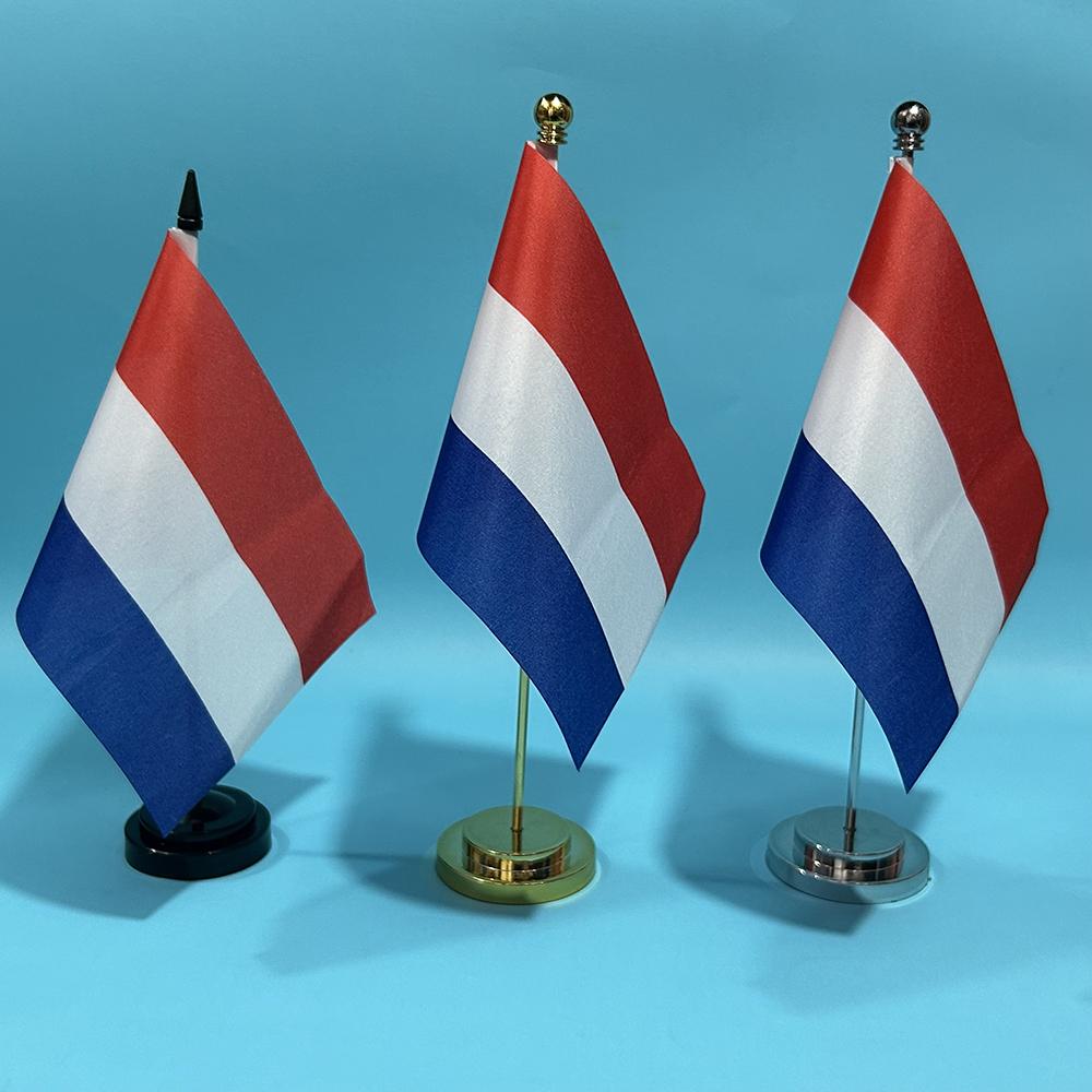 (SKY FLAG)14x21cm Office Desk Flag Of Netherlands Flag Polyester Table Flag Netherlands National Banner Desk Ornaments Flags