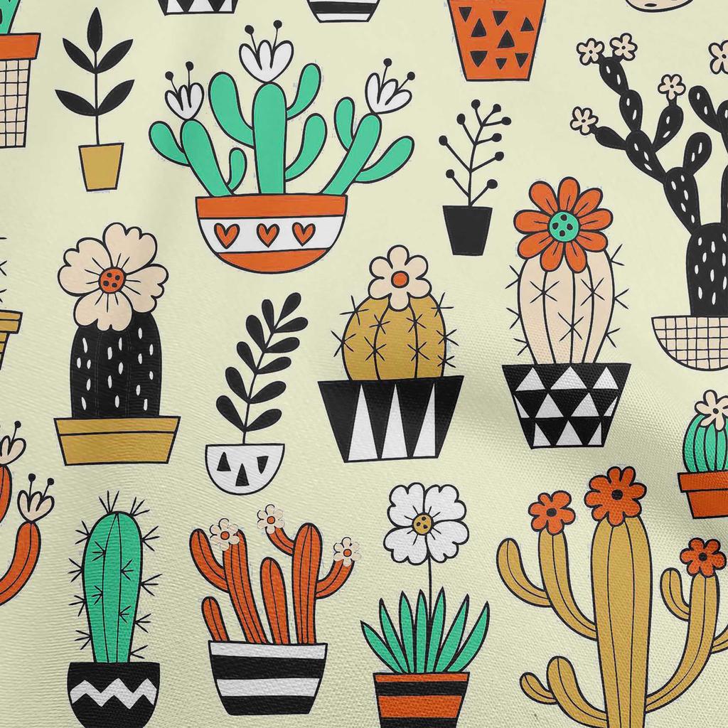 oneOone Cotton Flex Dusty Green Fabric Cactus Diy Clothing Quilting Fabric Print Fabric By Yard 40 Inch