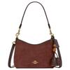 Laurel 19 Tassel Decorated Suede Texture Mahjong Bag Crossbody Bag Leather Shoulder Bag Small Women Bags Brown Gold CCF14-IMYEF