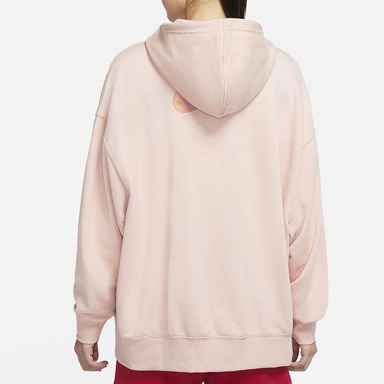 Nike Embroidered Logo Pullover Hoodie Women Tops Oxford-Pink DM6202-601