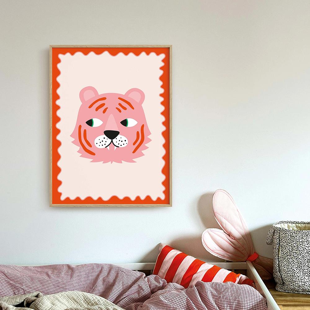 Funny Panda Mouse Tiger Sheep Dog Pear Apple Poster Animal Nursery Prints Canvas Painting Wall Art Pictures for Kids Room Decor