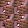 96pcs/Box Leopard Square Head Press On Nails Nail Art Finished Nail Tips  Women/Girls
