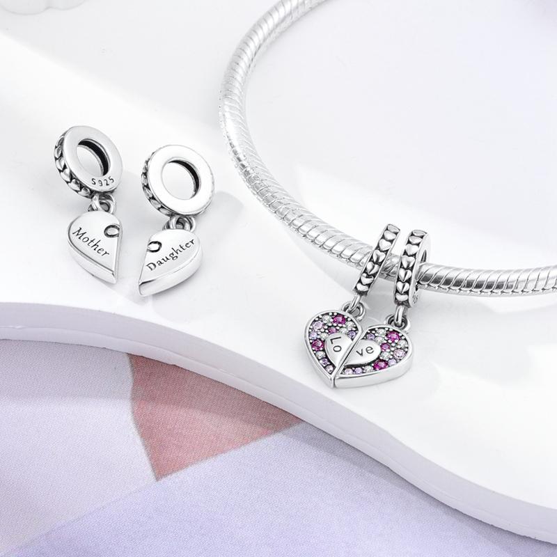 Copper Colorful Charms Beads Love Heart Dangle Butterfly Pendant Fit Original Pandora Bracelets Diy Jewelry Gift