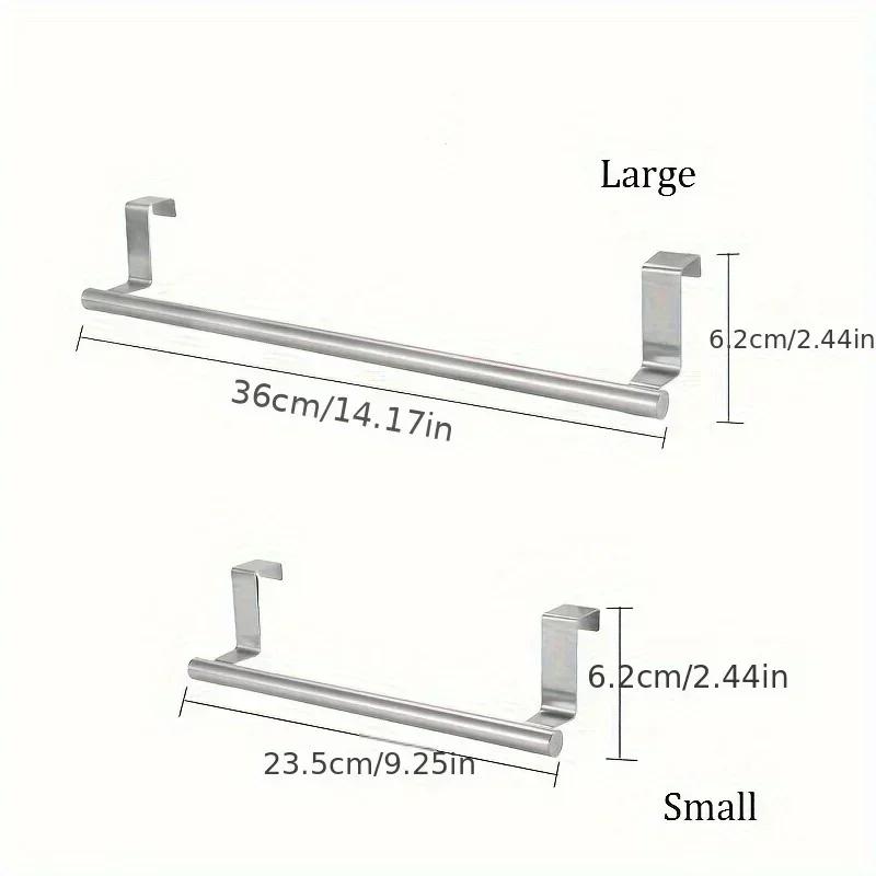 Towel Rack Over Door Towel Bar Hanging Holder Stainless Steel Bathroom Kitchen Cabinet Towel Rag Rack Towel Hanger