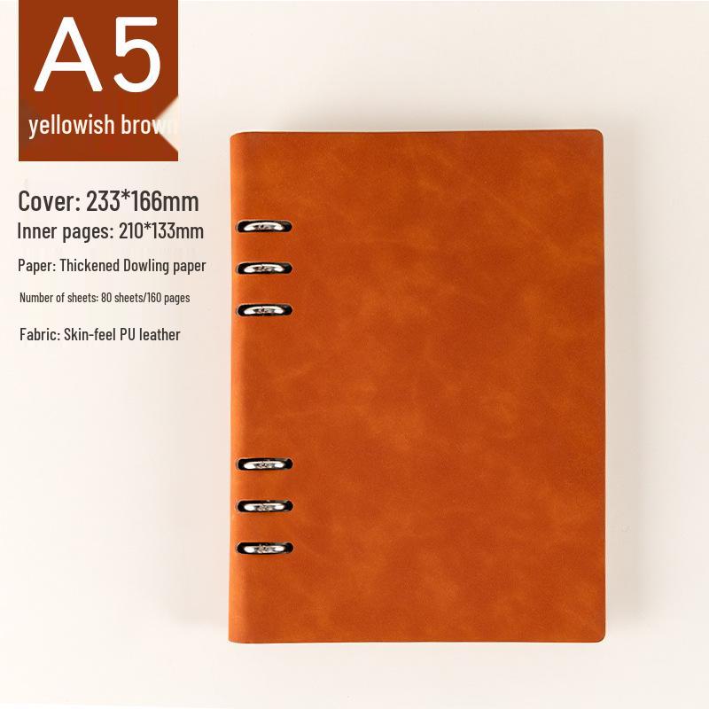 Custom Logo A5 Loose-Leaf Notebook with Detachable A6 Notepad for Business Meetings