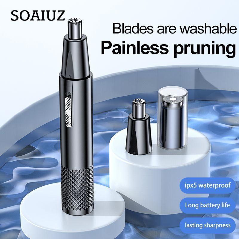 Mini Electric Nose Hair Trimmer Replaceable Cutter Head Shaver USB Rechargeable Waterproof Hair Remover Portable Razor for Men