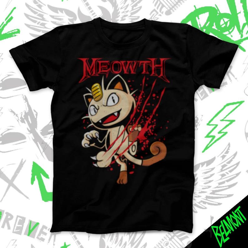 Cat Meow kids T-Shirt Unisex Heavy Metal Shirt Video Game Tee Retro Gaming 100