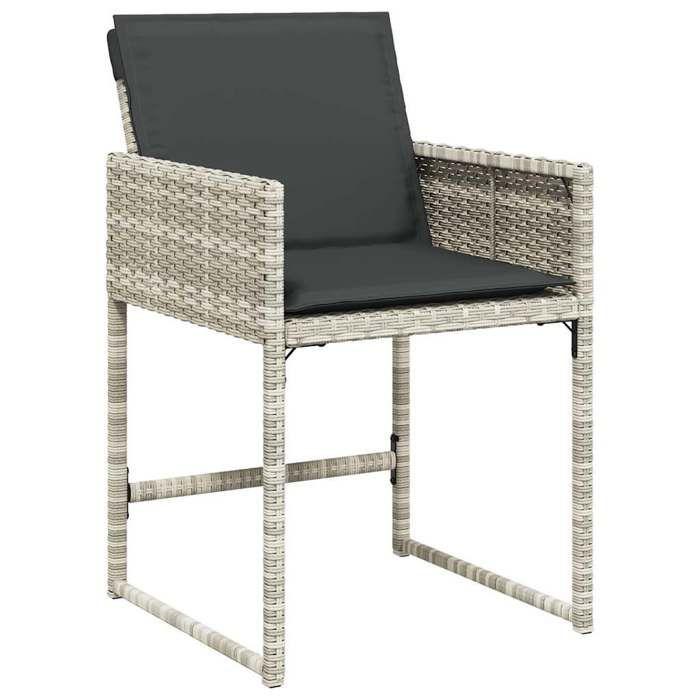 VidaXL Garden Dining Set and Cushions 13 Pcs Light Grey Rattan 3278170