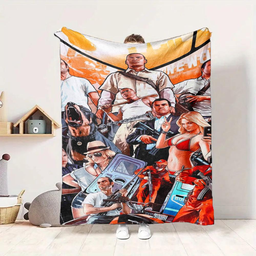 Gangsters Guns Flannel Blanket Throw Blanket Soft Warm Sofa Bed Camping Home Decor Unique Christmas Gift C9211791