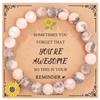 European & American Style Natural Stone Pink Zebra Sunflower Bracelet