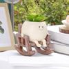 Smiling Face Planter Pot Resin Flower Pot with Four Limbs Fun Irregular Shape