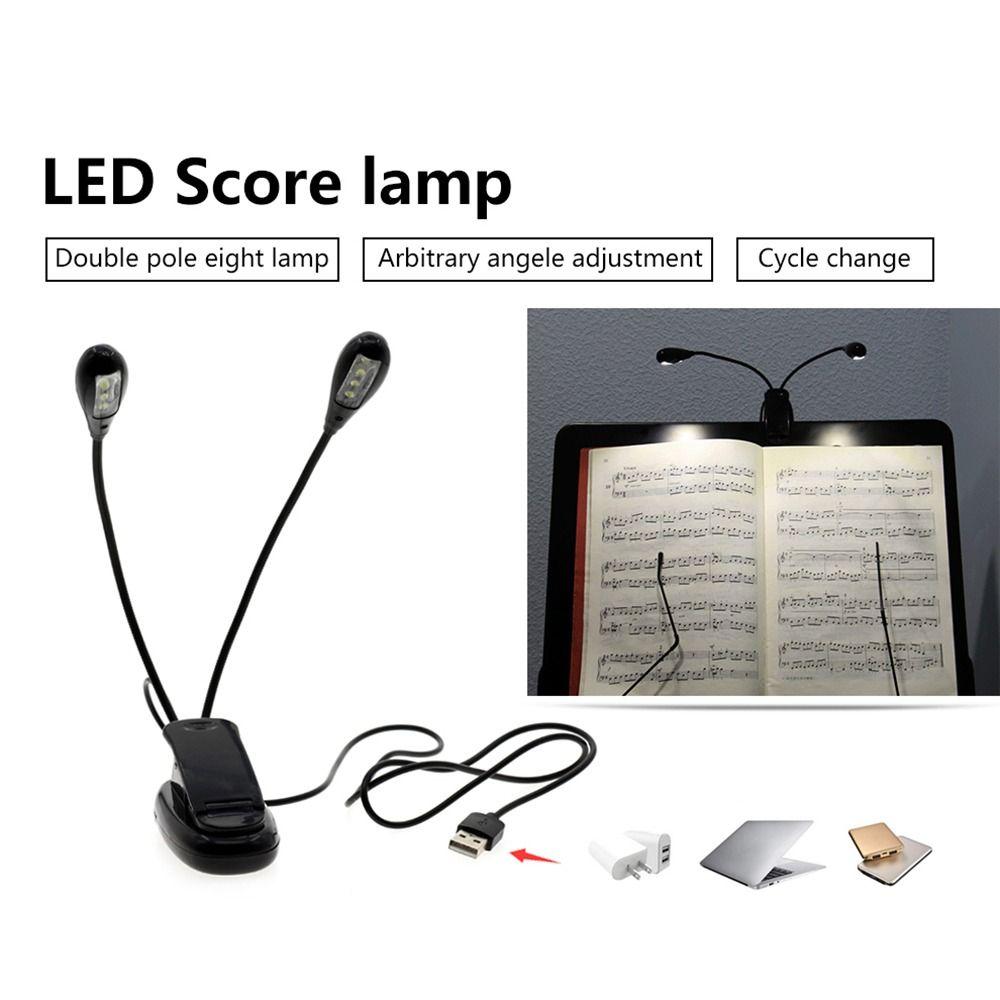 Table Lamp Clip Lamp With Clip Music Score Light Music Stand Light 2/4/8 LEDs Light Reading Lights