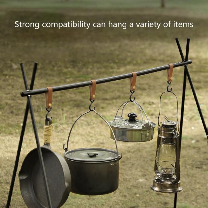 8Pcs Leather S Hook Leather Hook, S Hook S Shaped Hook Coat Hook for Hanging, Camping Hook Hanger Hook for Hanging