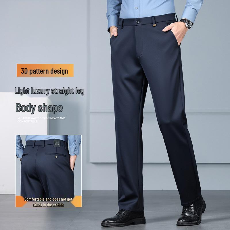 Tide Men's Lamb Wool Casual Straight-Leg Pants for Autumn/Winter - Business Casual Style
